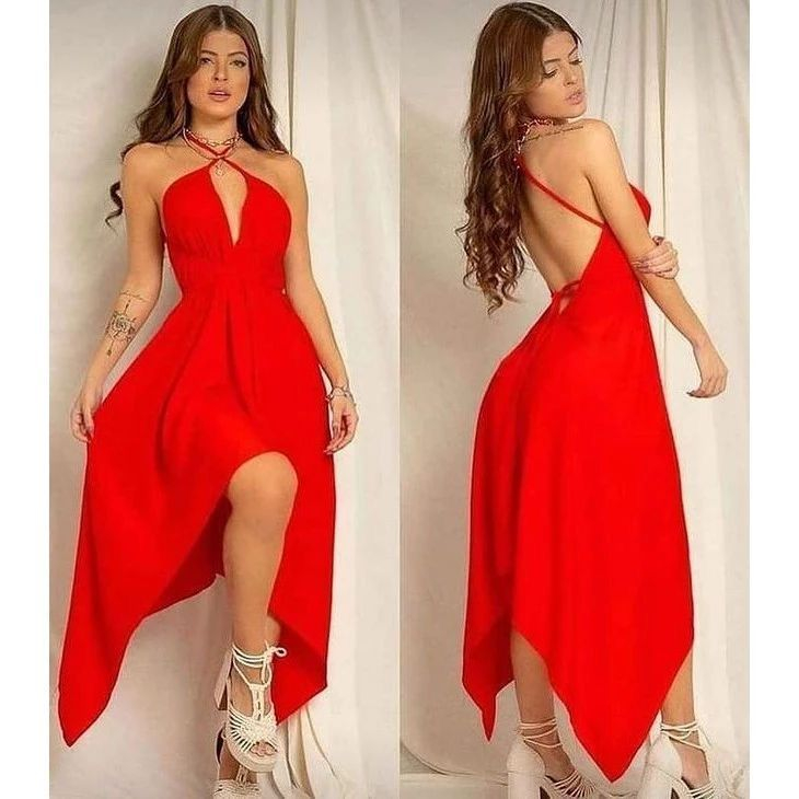 Vestido Envelope Alcinha Soltinho Costa Nua Sem Bo