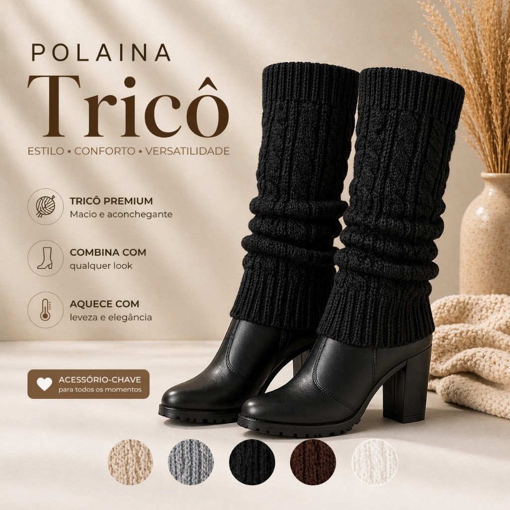 Polaina Meia Lã Fitness Academia Ginástica Femin