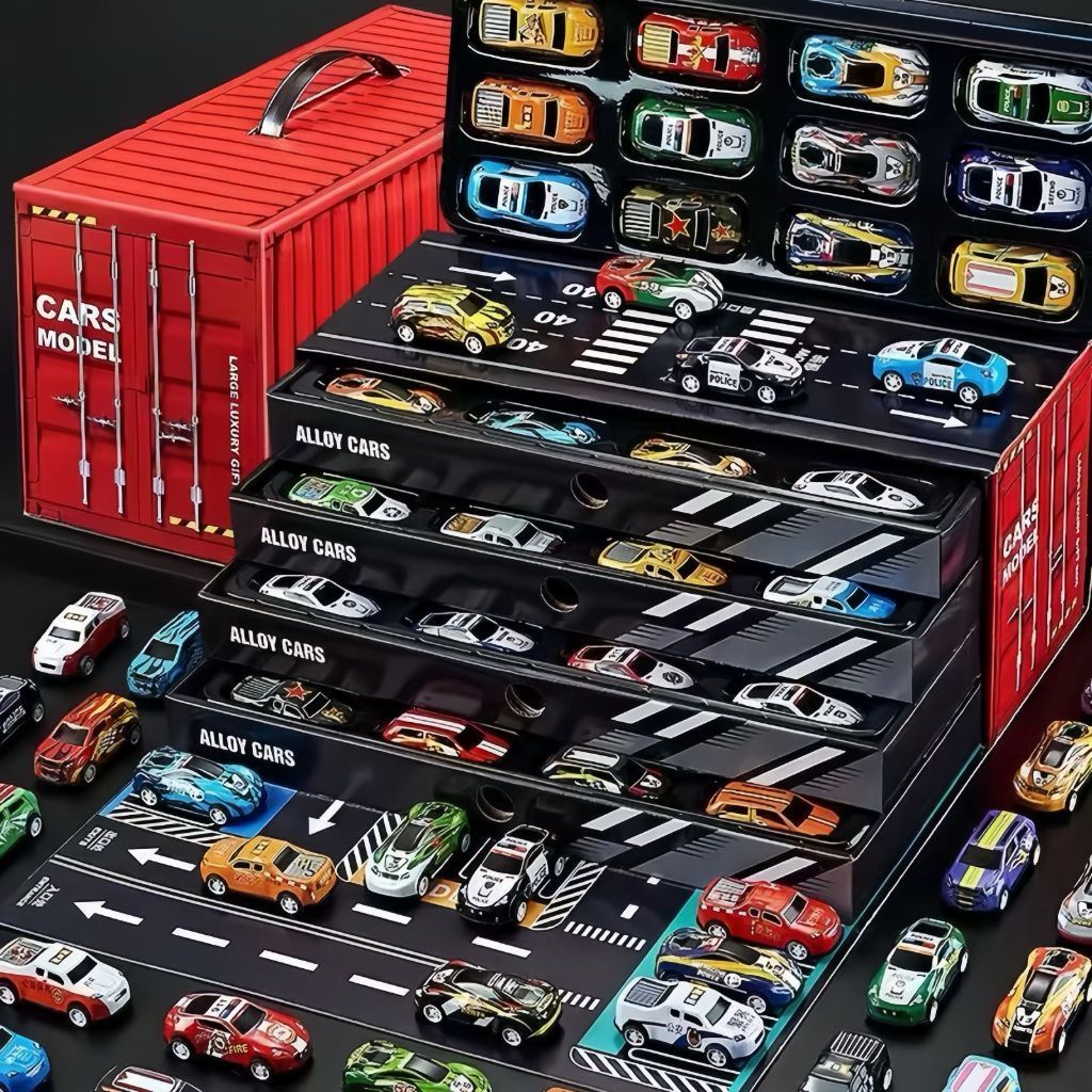 Brinquedo Kit 48 Carrinhos com Fricção de Lata M