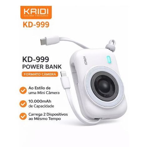 Power Bank Turbo Kaidi KD-999 10000mAh com 2 Cabos