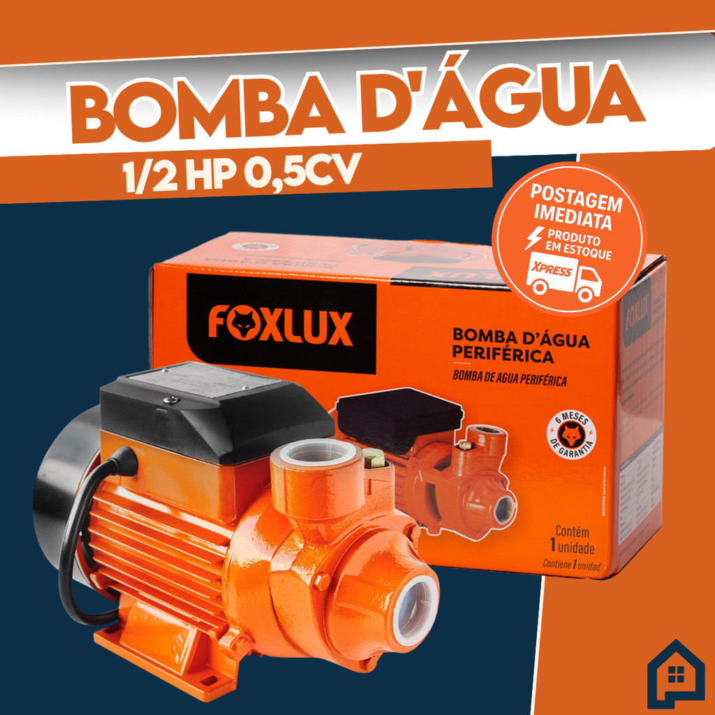 Bomba Dágua Periférica 1/2 HP 0,5CV FOXLUX Poço