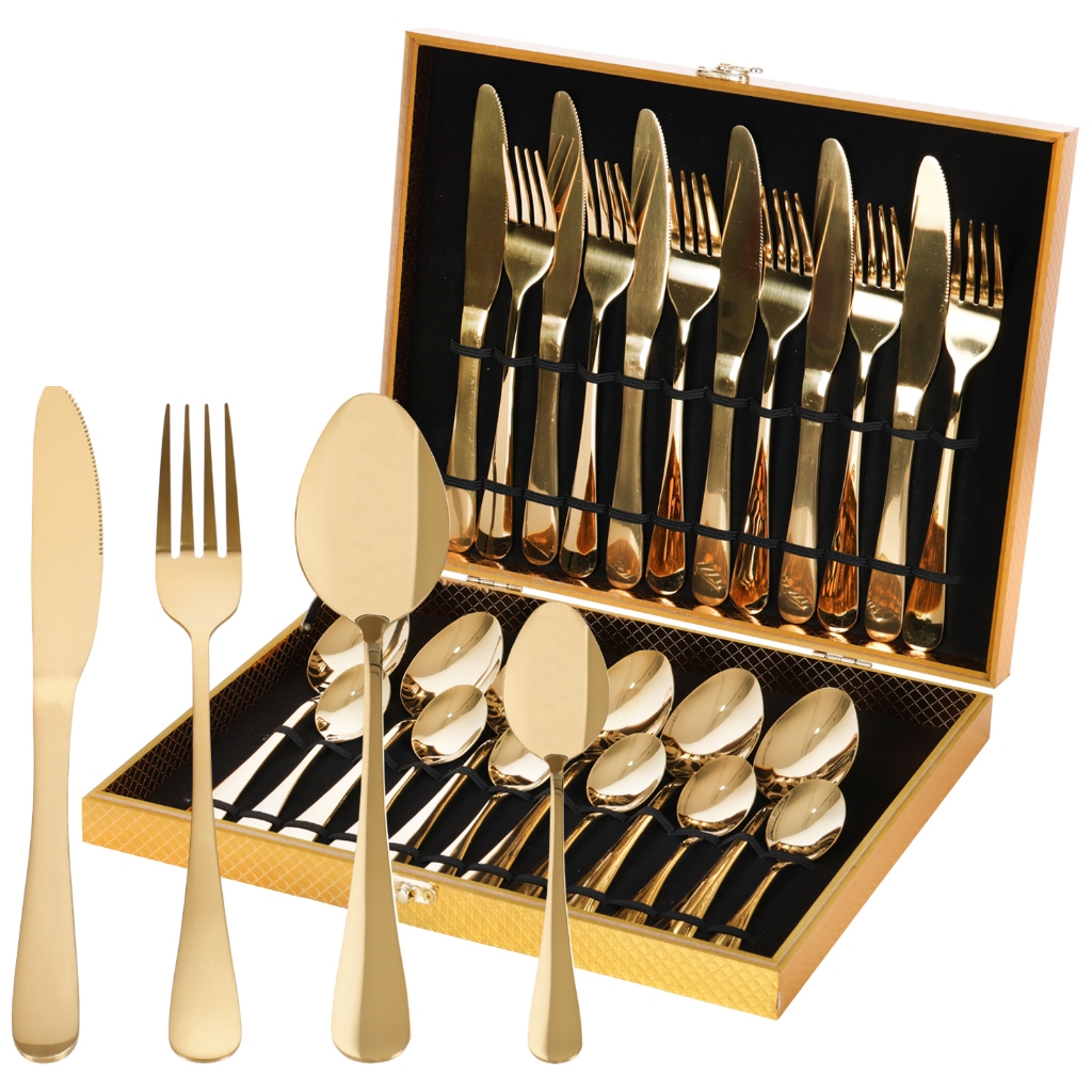 Jogo Talheres 24 Peças Faqueiro Inox Premium Luxo