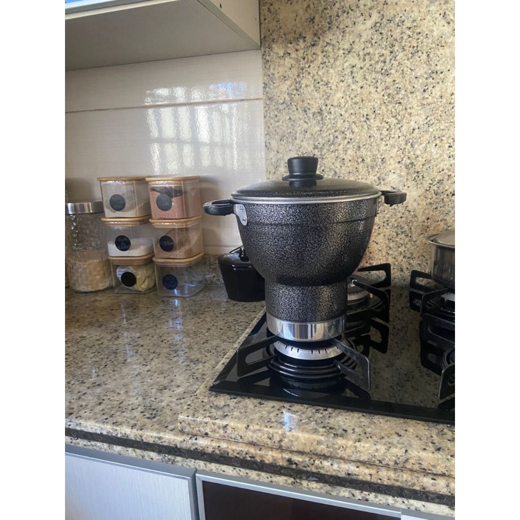 Cuscuzeiro aluminio craqueado Tamanho variados cus