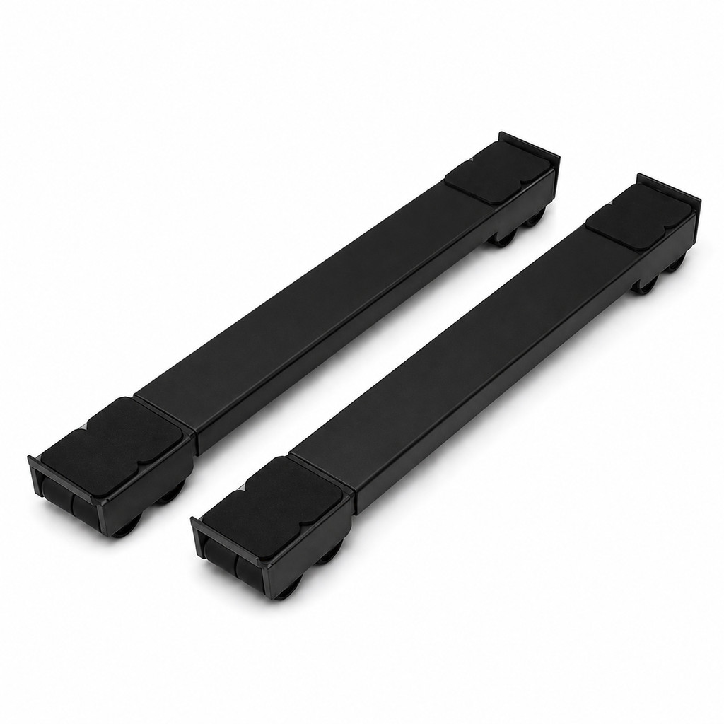 Base Carrinho Preto Com Rodinhas Para Geladeira Fo