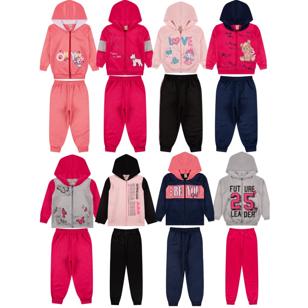 Kit 6 Peças Infantil Moletom Menina Juvenil Inver