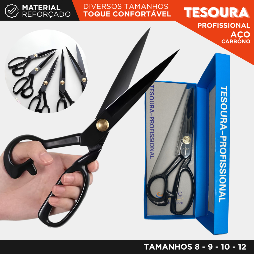 Tesoura de Alfaiataria Titanium Profissional Aço 