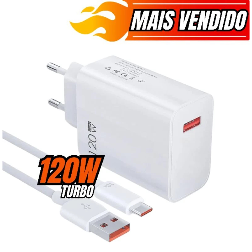 Carregador Turbo 120w para  67w Power Moto Usb Tip