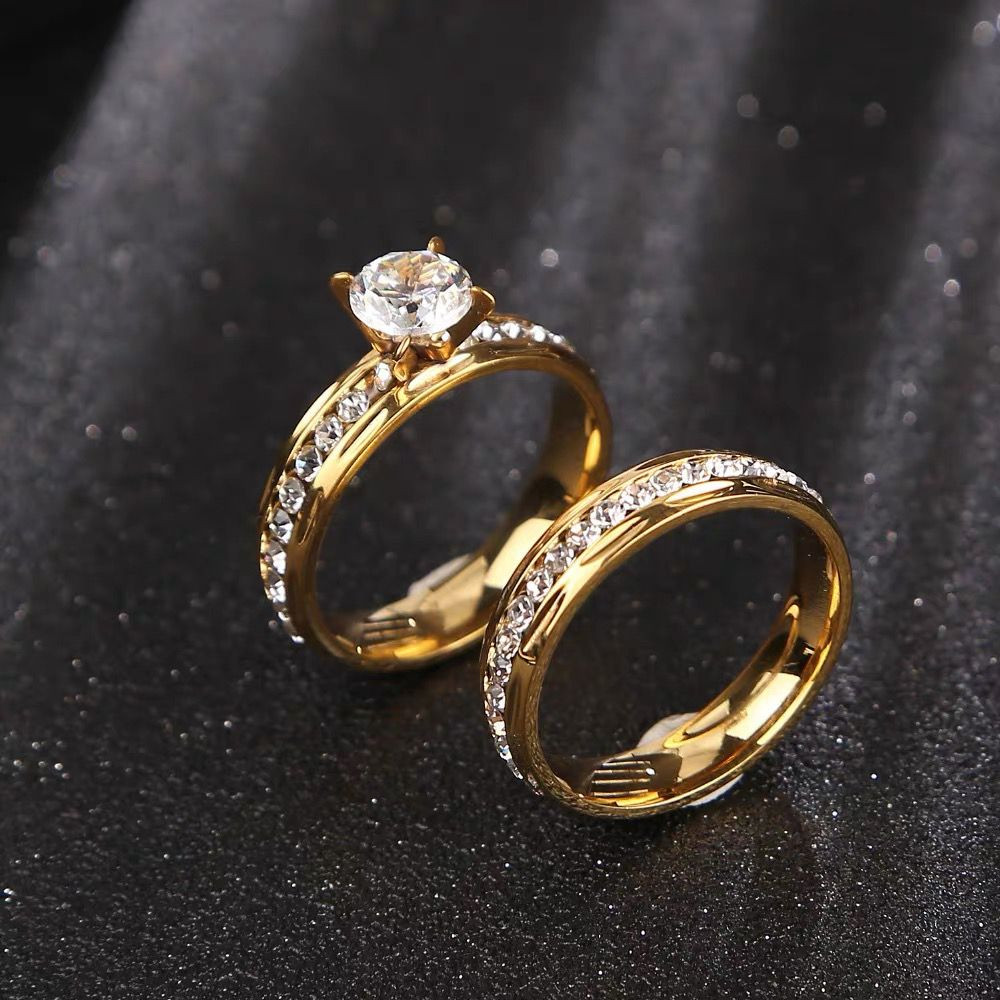 Par De Alianças De Casamento De Ouro Anel De Noiv
