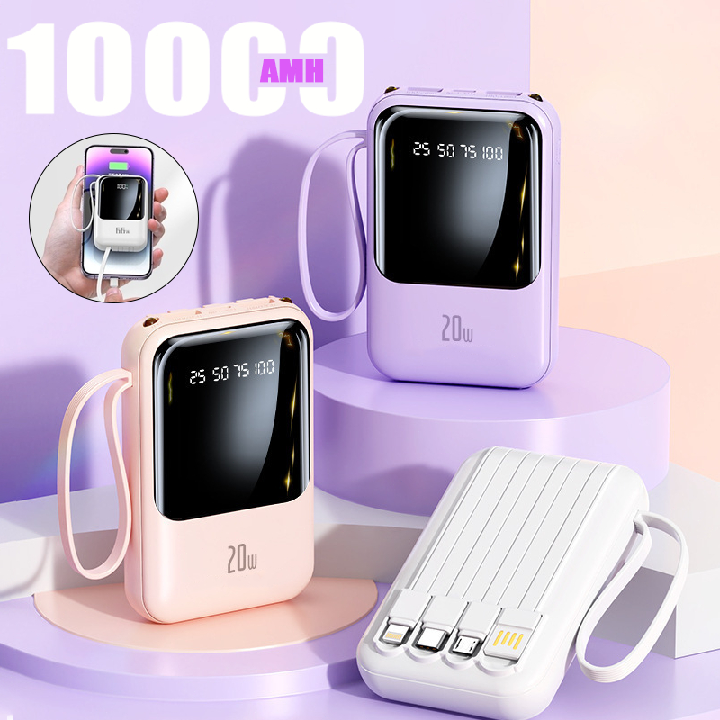 Carregador Portátil 10000mah con 4 cables de carg