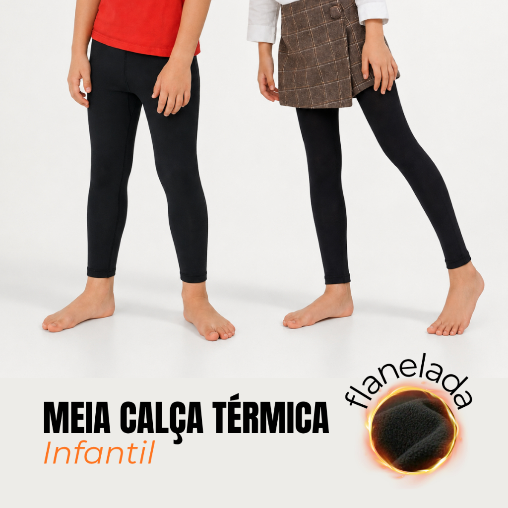 Meia Calça Térmica Infantil Quente Segunda Pele 