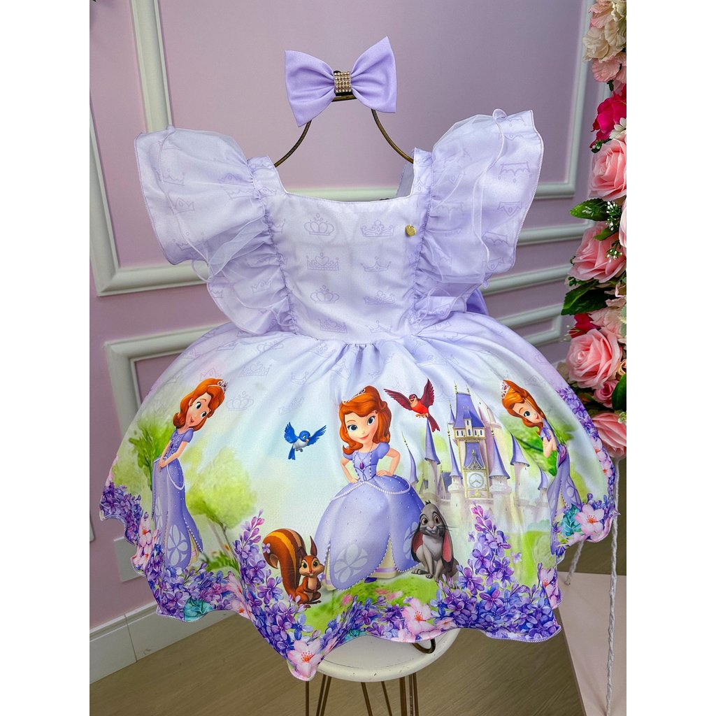 Vestido Elegante Temáticos Kids Princesa Sofia