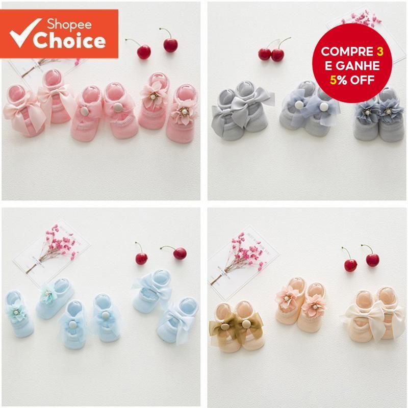 Conjunto De Meias Para Bebês Meninas , 3 Pares De