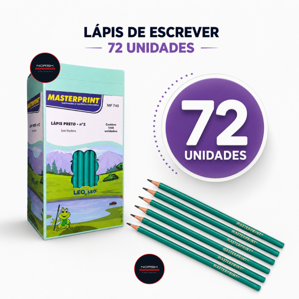 Lápis de Escrever Preto N.2 Caixa Com 72 Unidades
