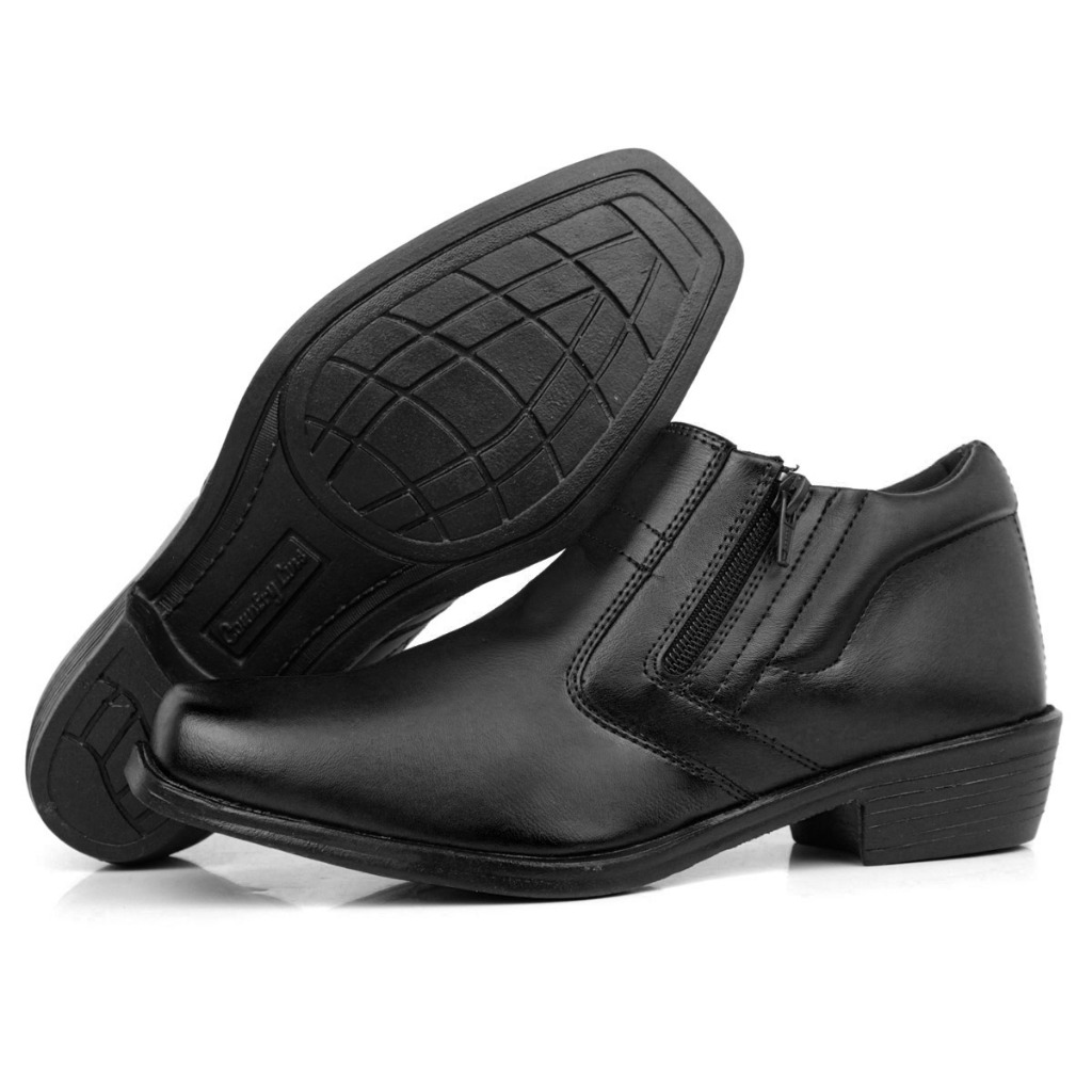 Bota Social Masculina Marrom Zíper Confortável M