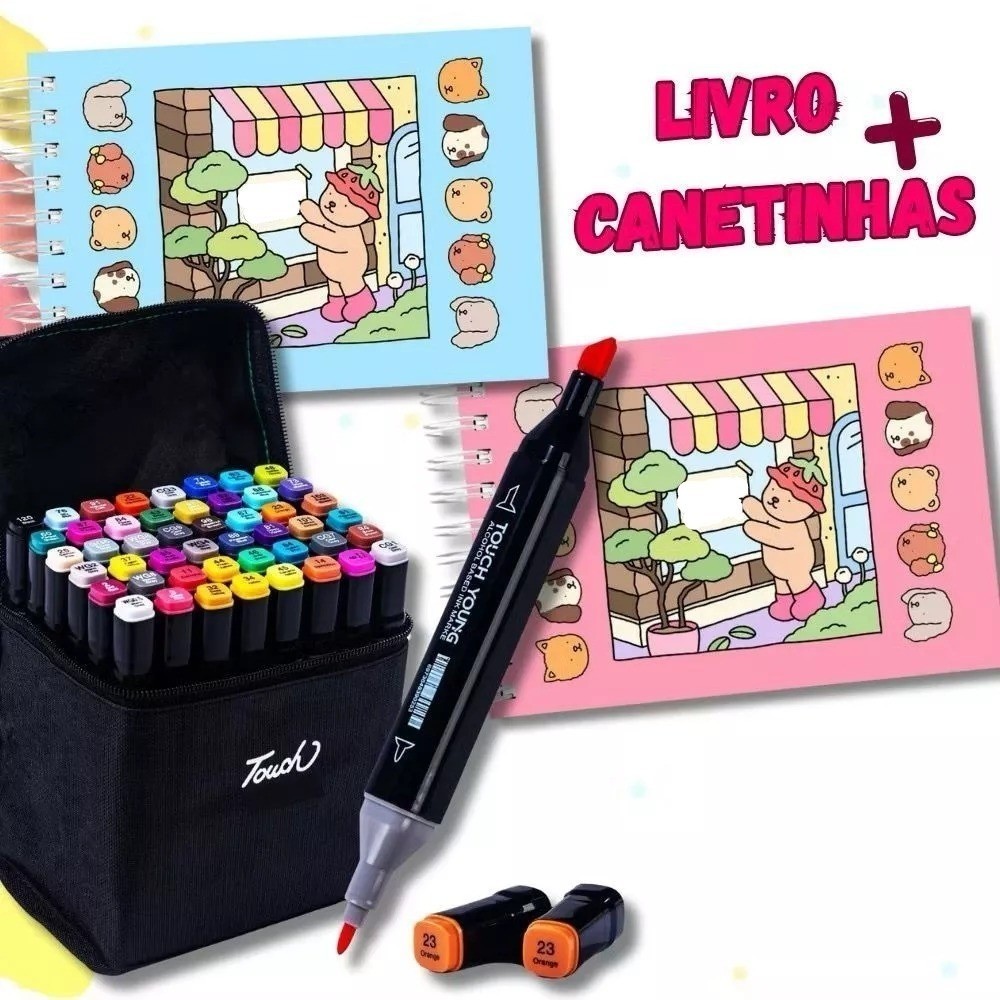 kit 24/36/48/60/80 Cores Caneta Marcadora Com Pont