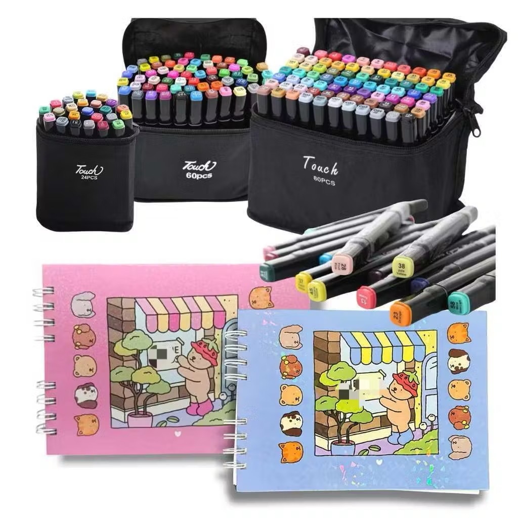 KIT DE Caneta Marcadora100/120/168 CORES+LIVRO 48 