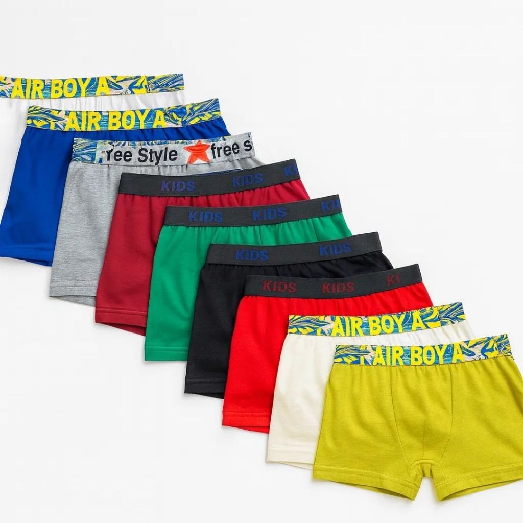 Kit até 10 Cuecas Infantil Boxer Algodão Juvenil