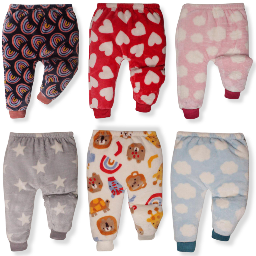 Kit 3 Peças Calça Mijão Bebe Fleece 0 A 3 Anos 
