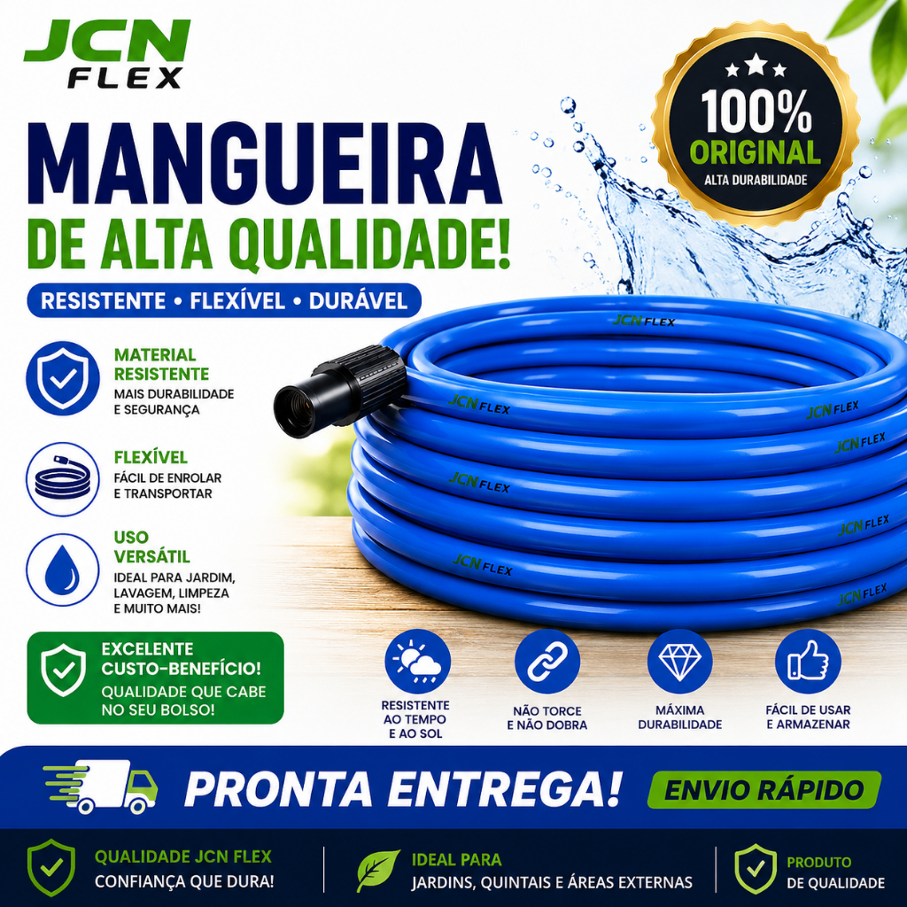 Mangueira de Jardim Reforçada Lisa Flexível PVC 