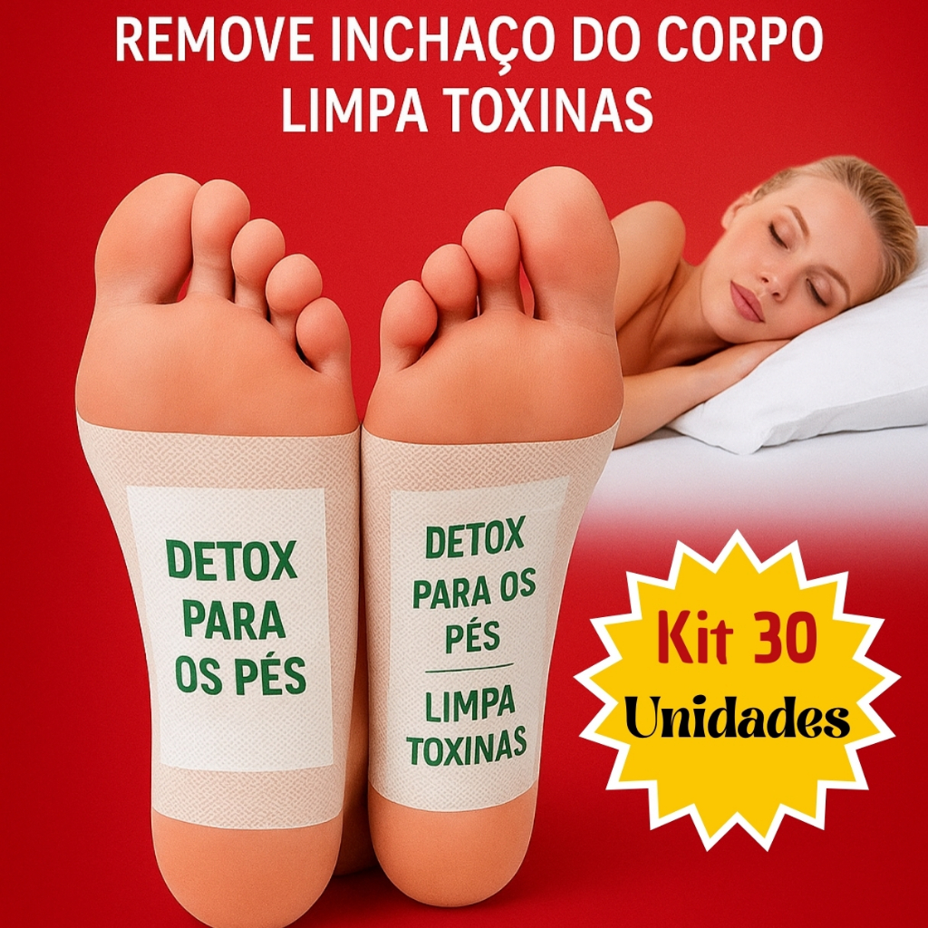 Kit 30 Detox Para os Pés Natural  Eliminação de