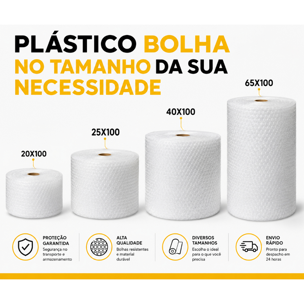 Bobina Plástico Bolha 100M – Máxima Prote�