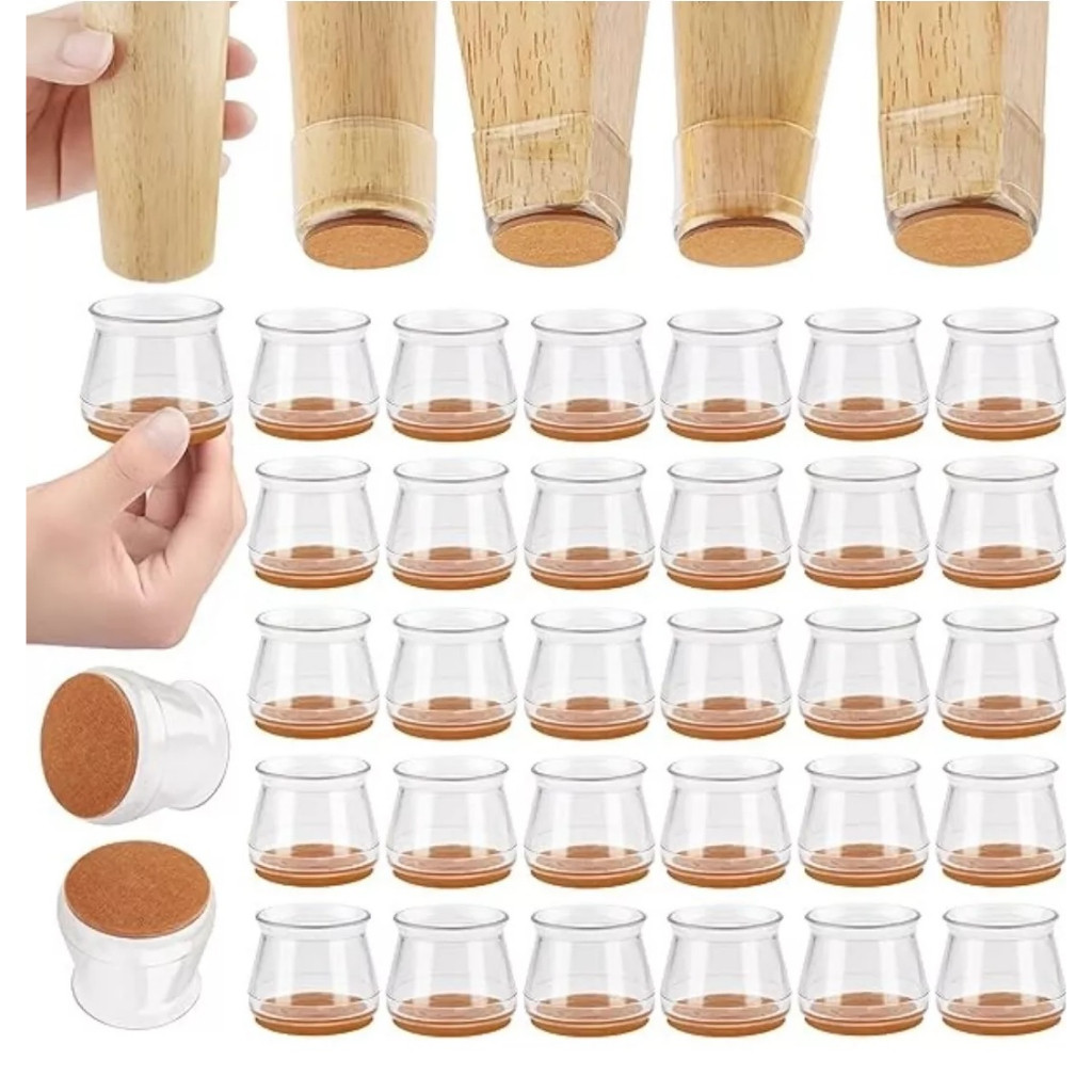 Kit 8-24Protetores de Pé de Cadeira de Silicone c