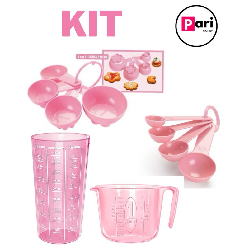 Kit Conjunto de Medidores Colher Xícara Copo 500 