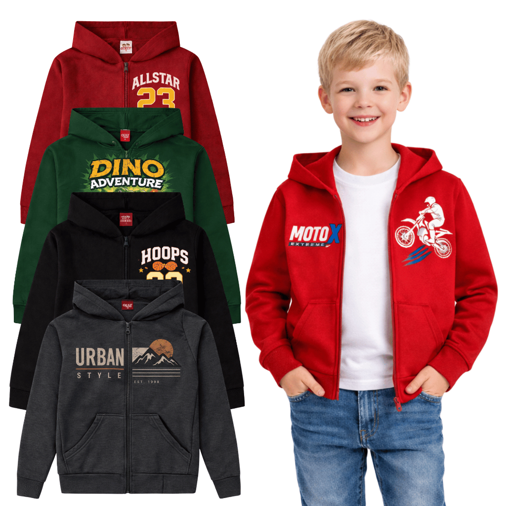 Kit 2 Jaquetas Moletom Infantil Menino l Casaco Qu