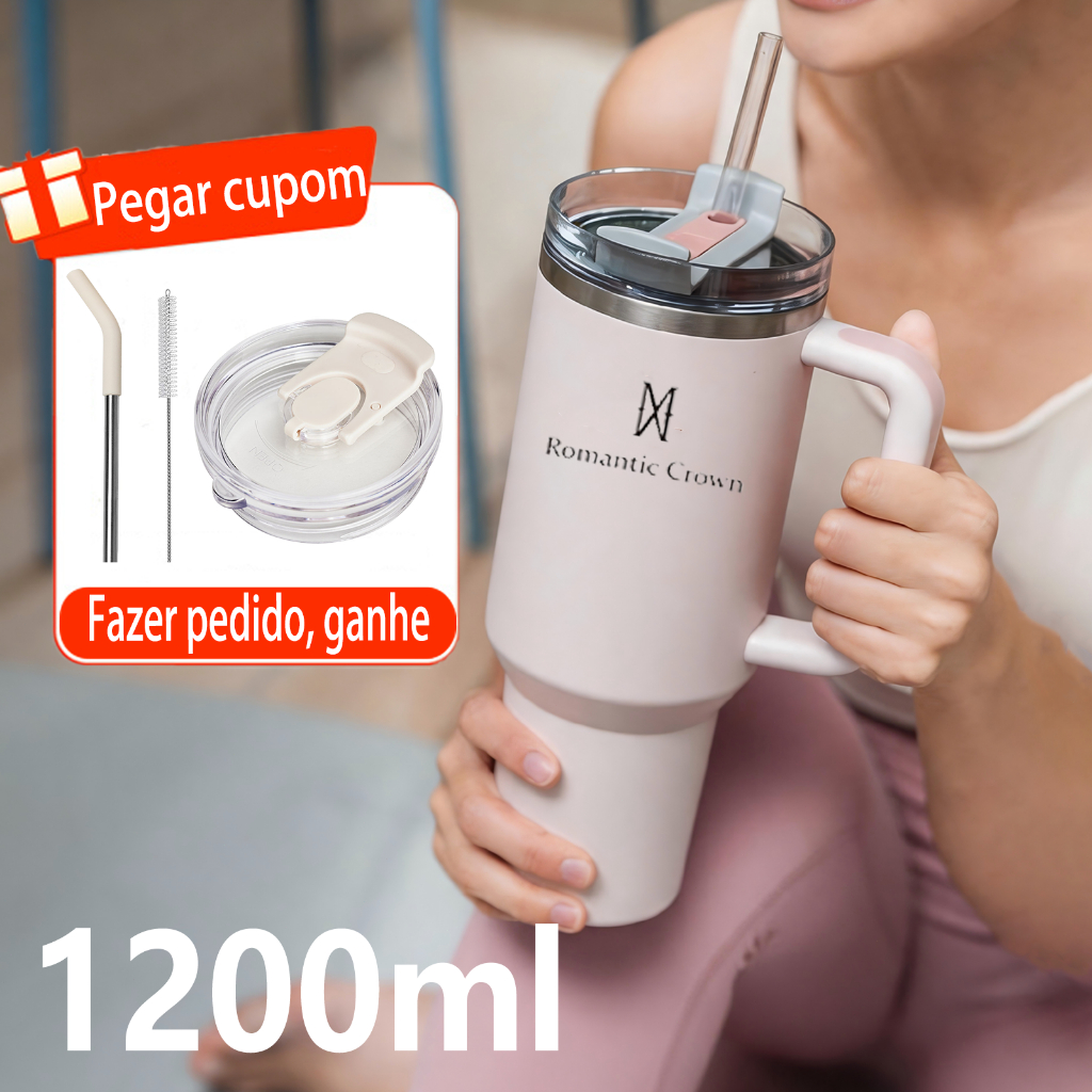 Romantic Crown Copo Térmico Inox Portátil 1200ml