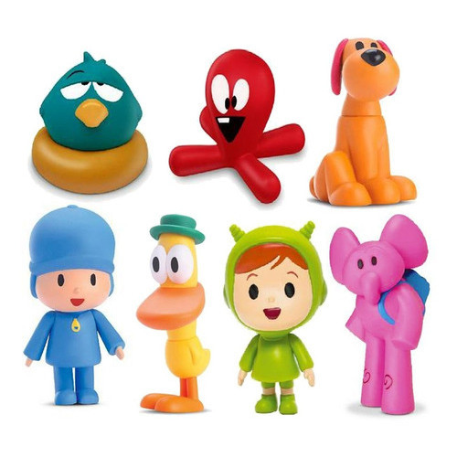Boneco Vinil Turma Pocoyo Elly Pato Nina Loula Mon