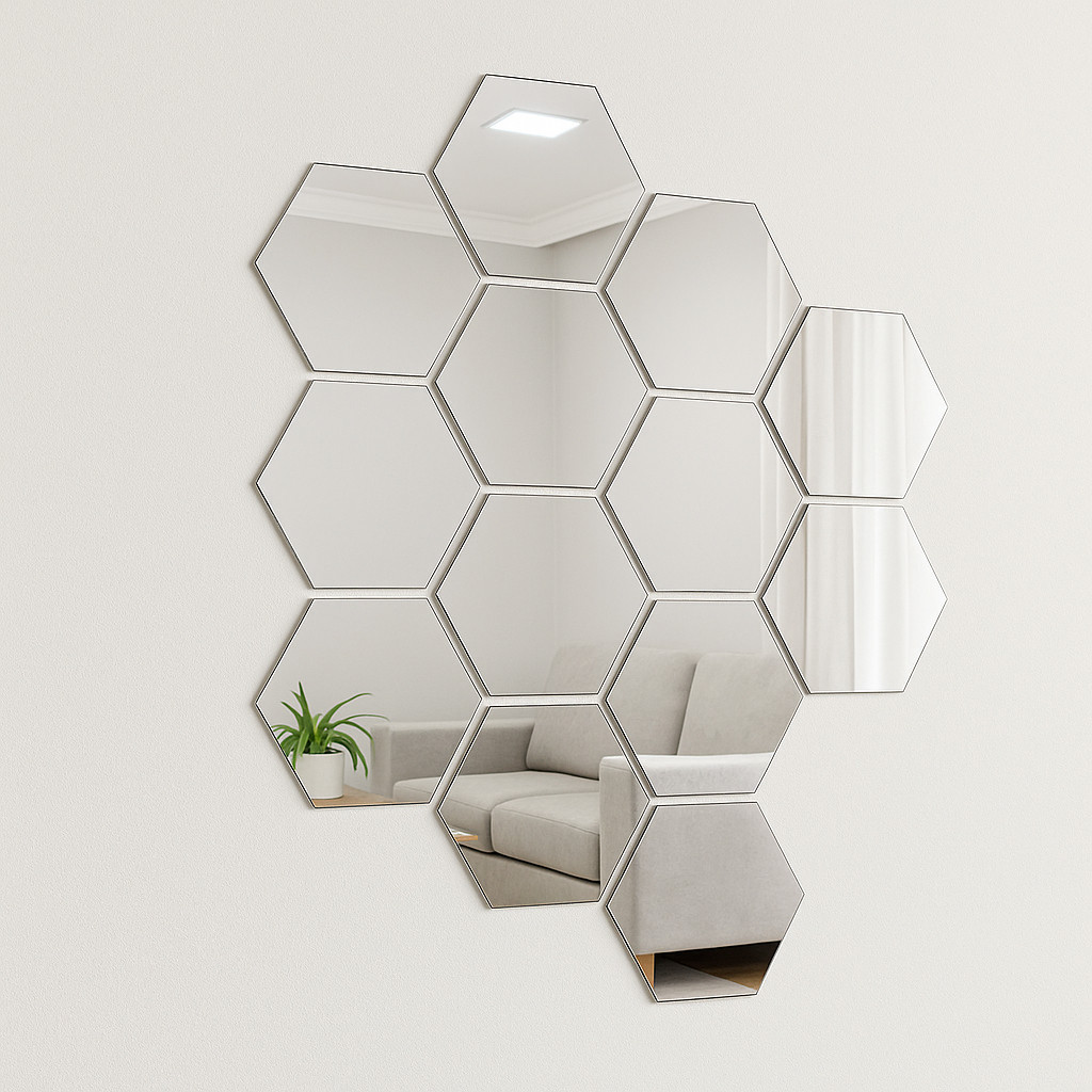 Kit Com 10 Espelho Decorativo Em Acrilico Em Forma