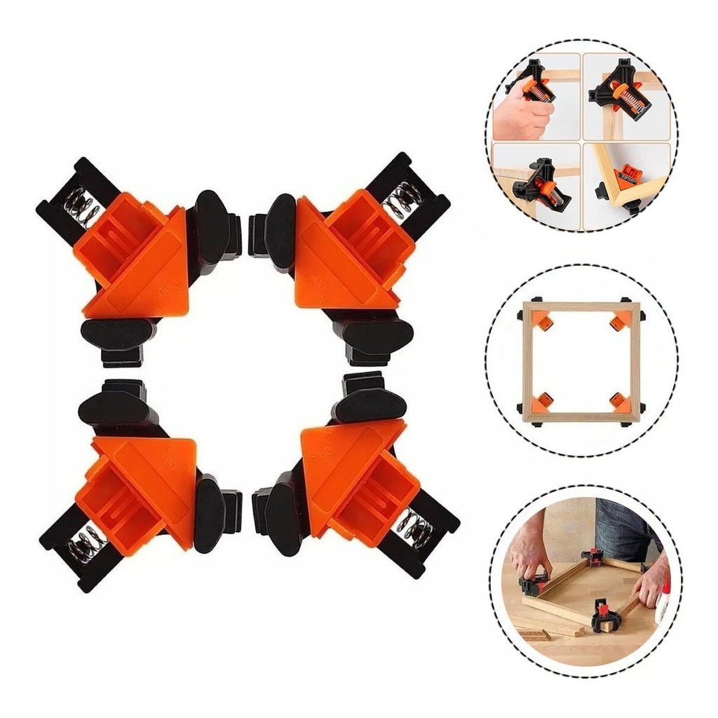 Kit 2 ou 4 Grampos De Canto Aperto Angular Marcena