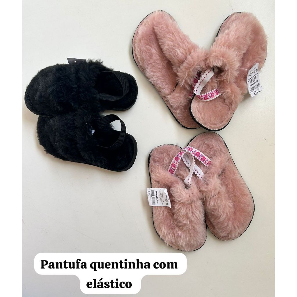 Pantufa Infantil Peluciada por dentro e por fora s