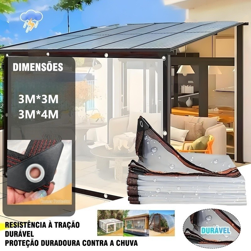 Lona transparente impermeável- Lonas de plástico