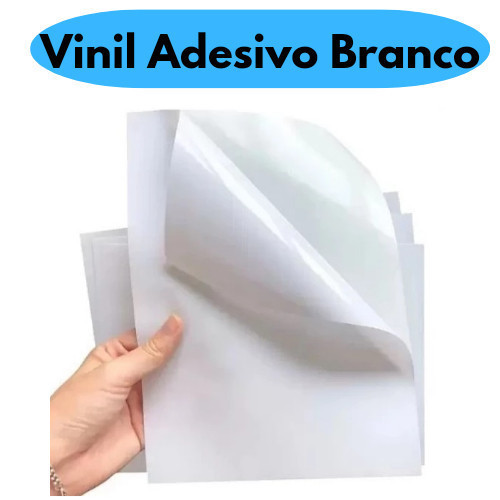 10 Adesivos Vinil Branco A4 para jato de tinta Res