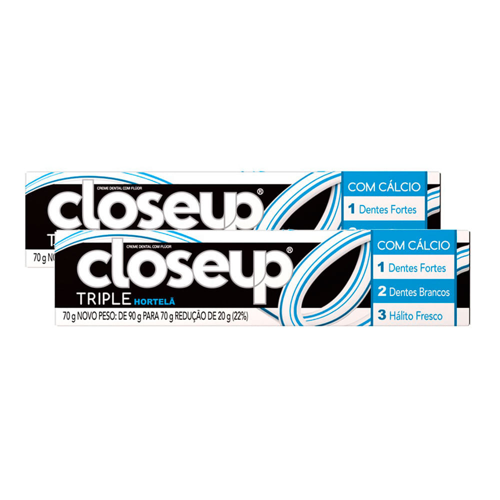 Kit 2 Creme Dental Close Up Tripla Proteção Hort