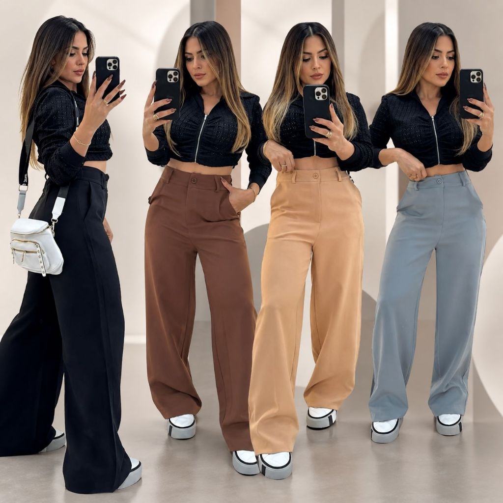 Calça Pantalona Alfaiataria Premium Com Bolso PRO