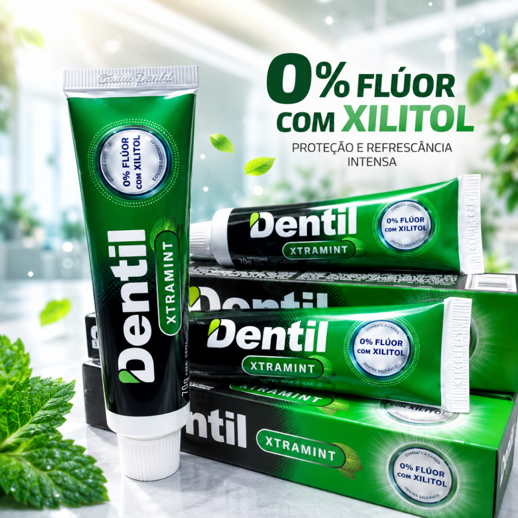KIT CREME DENTAL DENTIL SEM FLUOR COM XILITOL 70G 