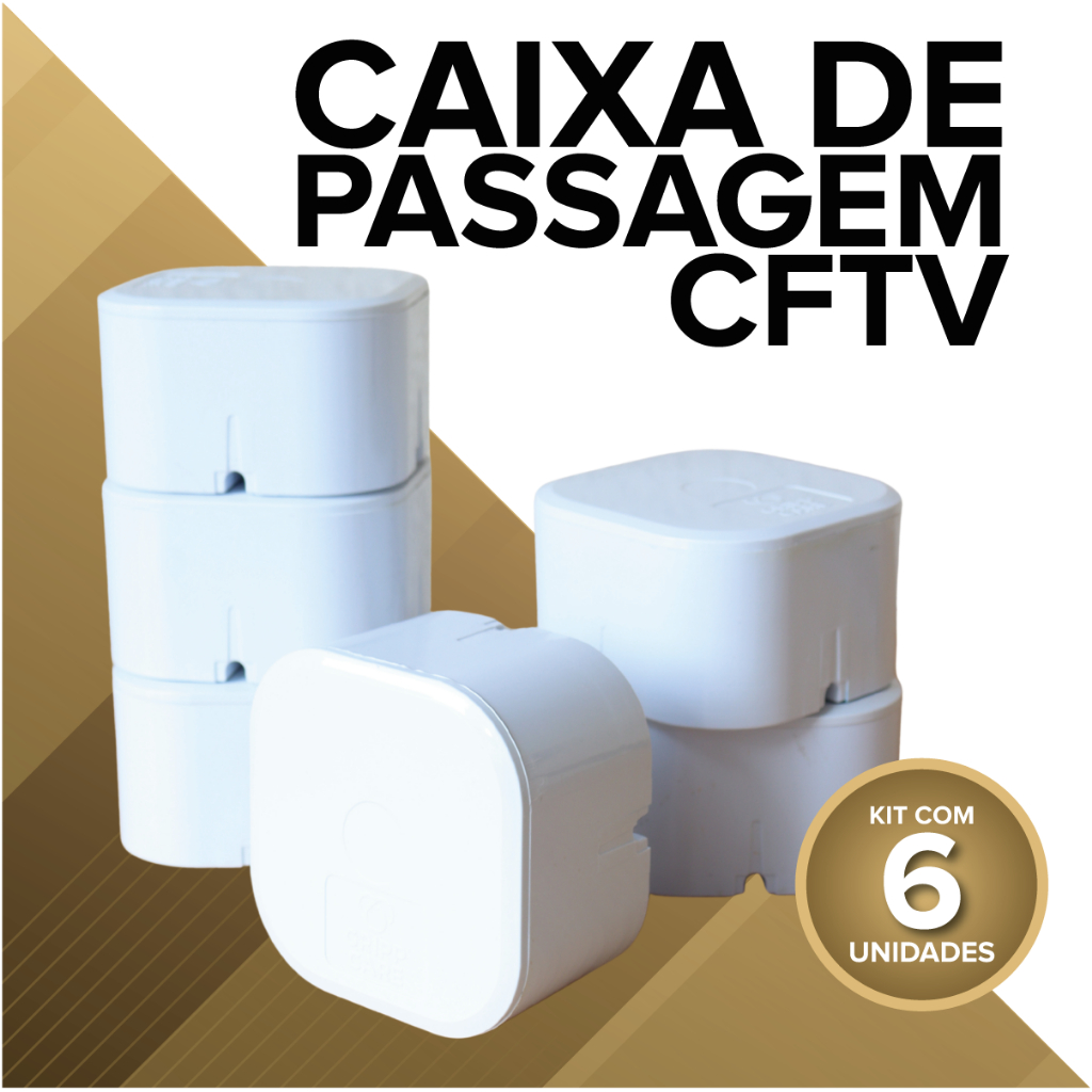 Kit 6 Caixas De Passagem Para Cameras CFTV Sobrepo