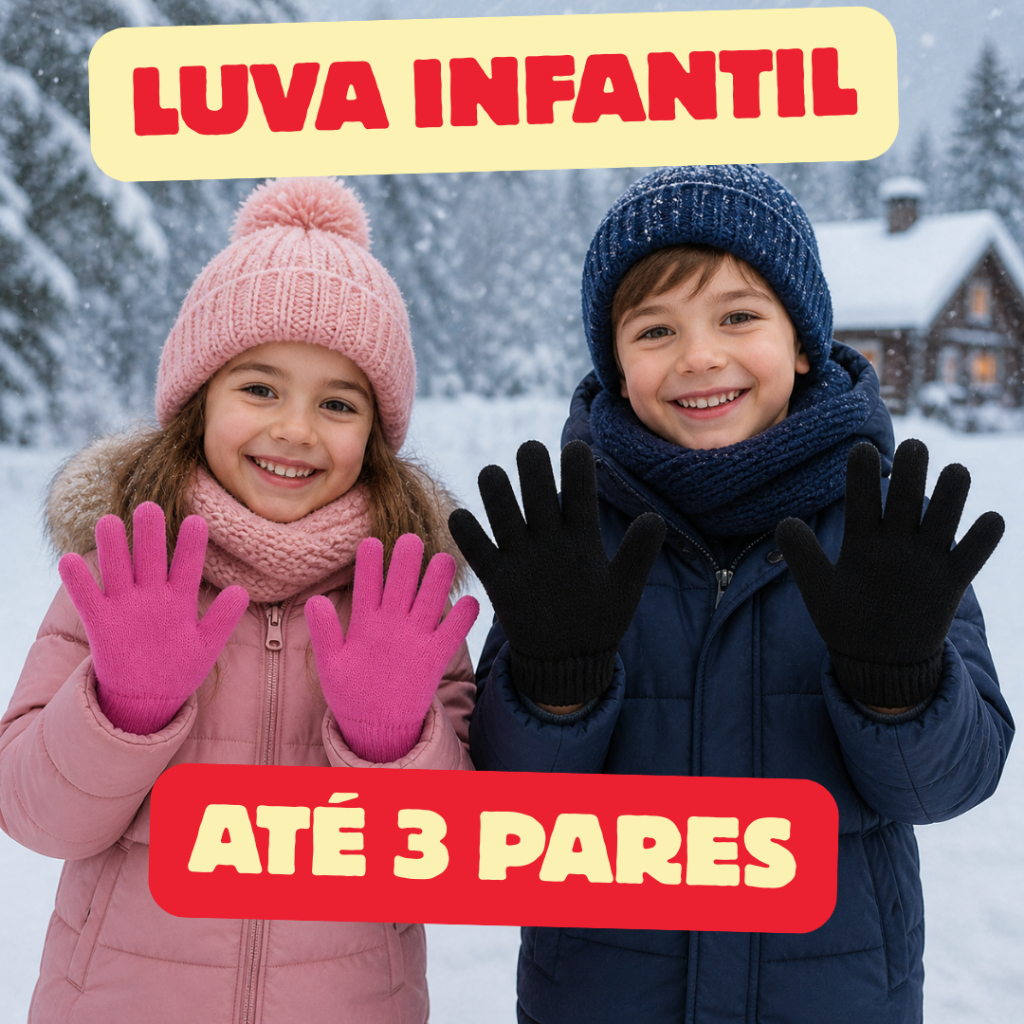 Luva Infantil Menino Menina Até 1 A 3 Pares Cores