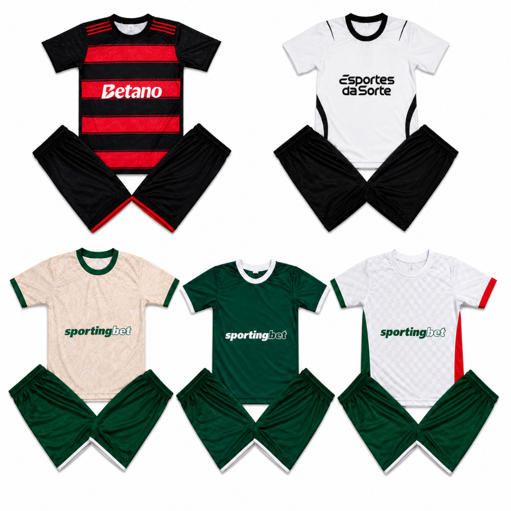 Conjunto Infantil Esportivo Camiseta + Short Futeb