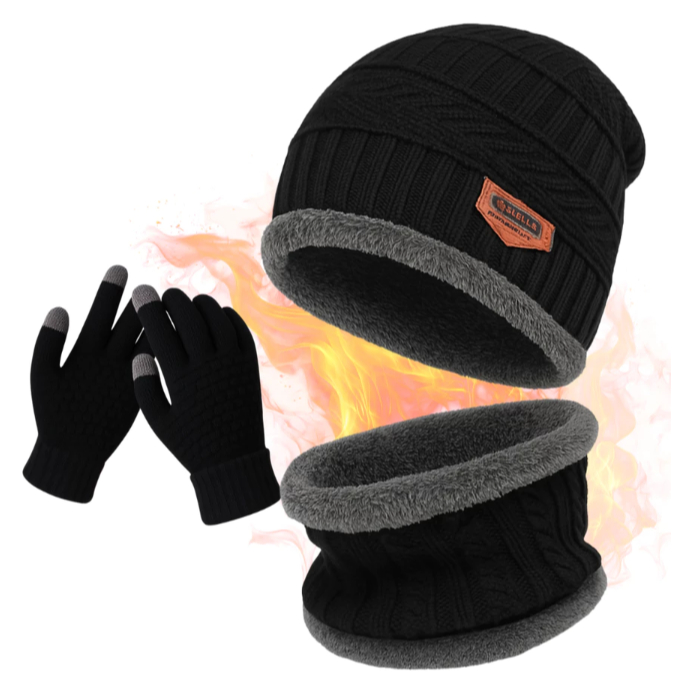 Kit Frio Inverno Touca Gorro + Luva Touch Celular 