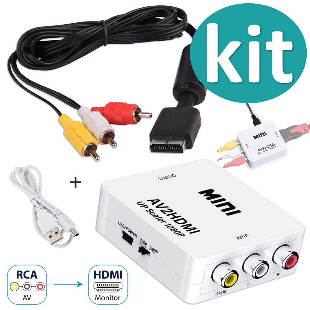 Cabo Componente PS1 PS2 PS3 Com Conversor RCA AV P