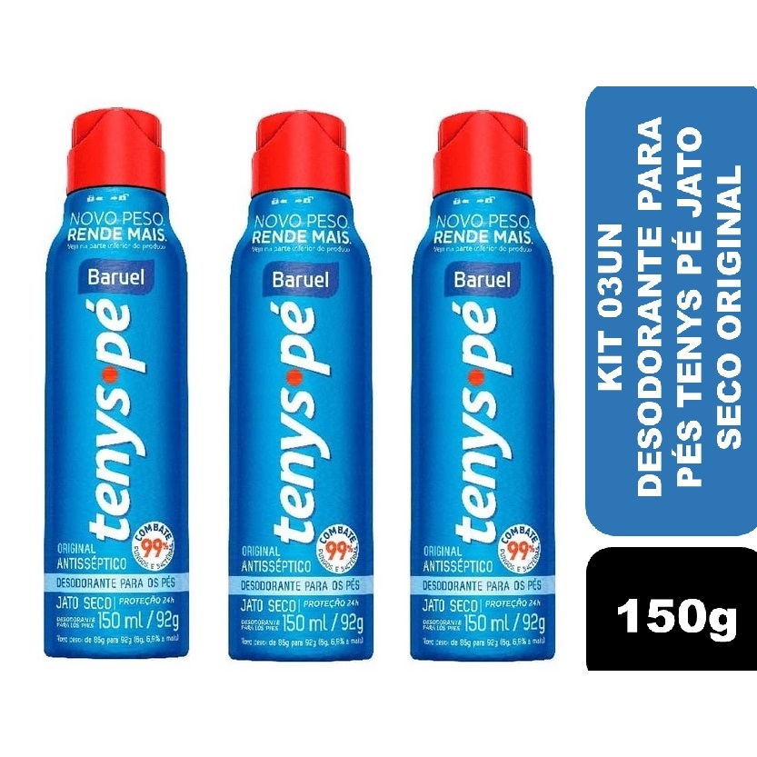 Kit 03un Desodorante para pés Tenys Pé Spray Jat