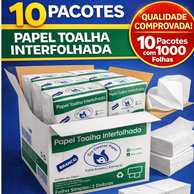 KIT COM 10 PAPEIS INTERFOLHA 1000 FLS 20X21 BRANCO