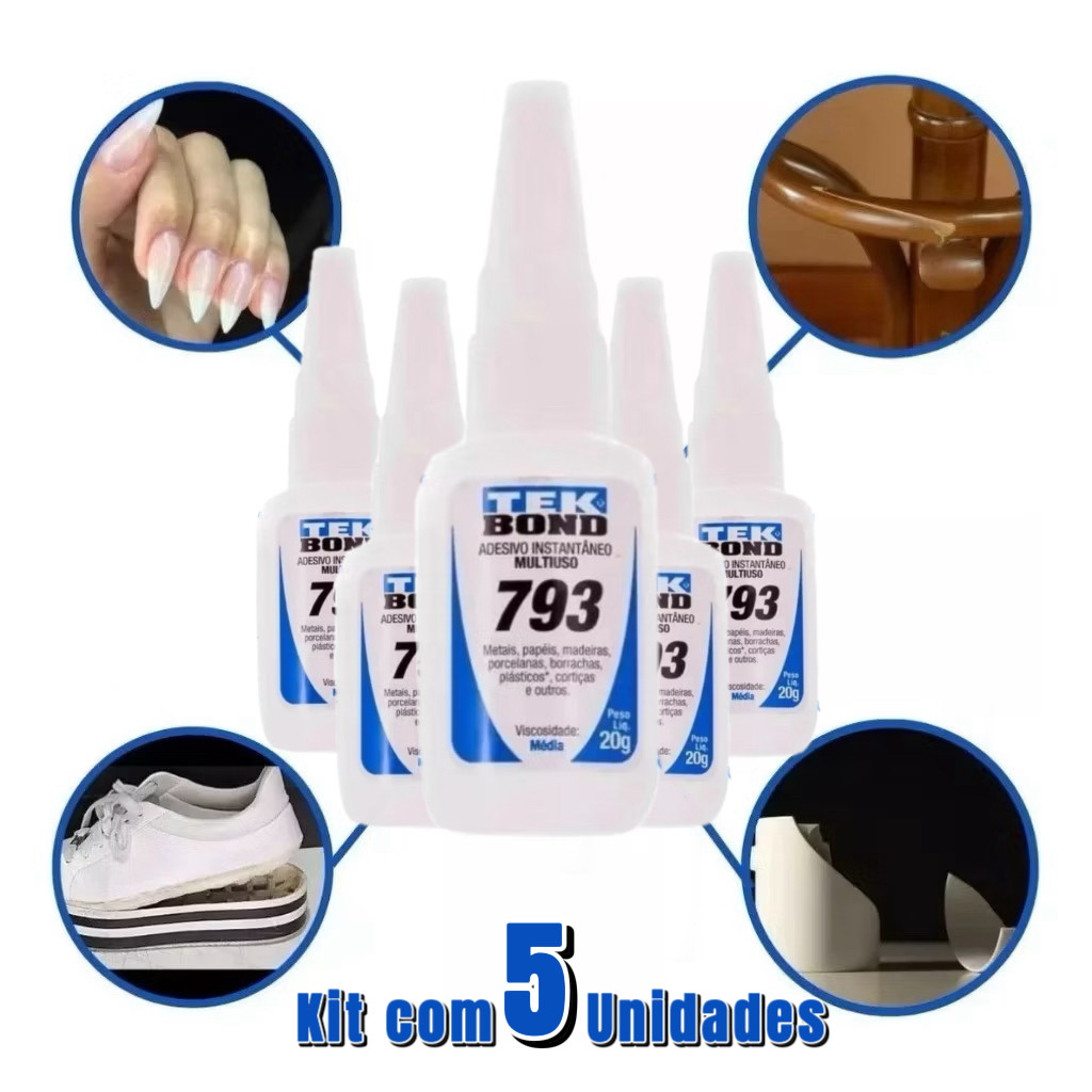 Cola Instantânea 793 Multiuso 20g Adesivo Super F