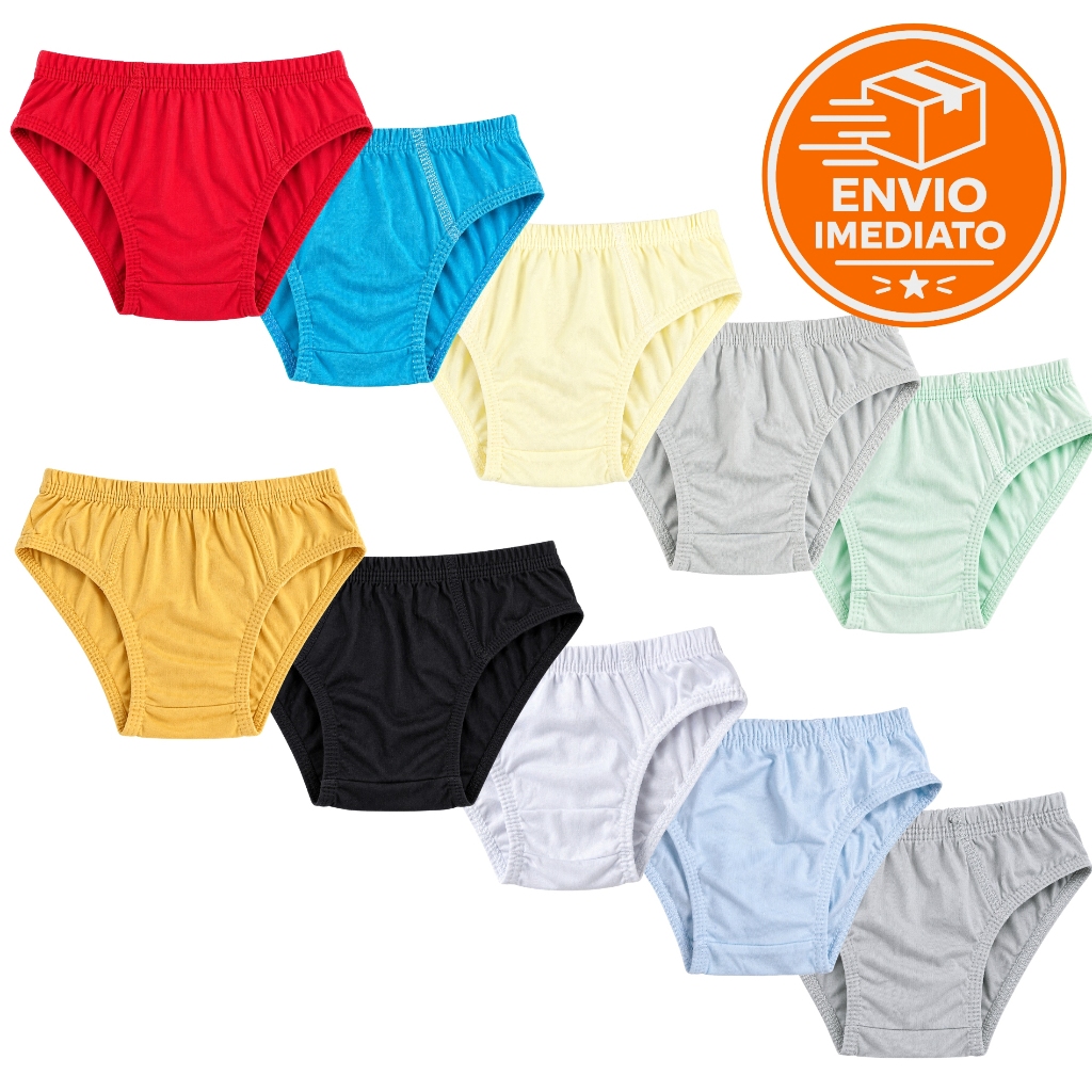 Kit Cueca infantil slip confortável 100% algodão
