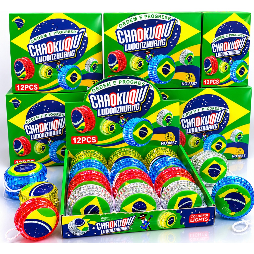 Kit 12/15 Ioiô YoYo Infantil Com Luz Led Colorido