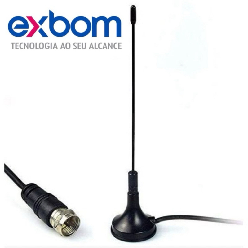 Antena Digital Interna VH F, UHF, DTV e HDTV Exbom