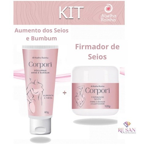 Kit Creme Firmador para Seios + Creme p/ Aumentar 
